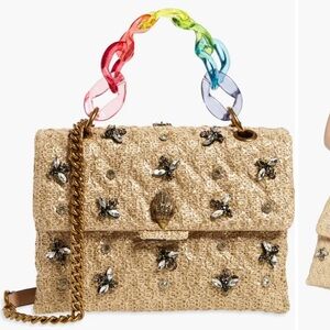Kurt Geiger Gold Bee Embellished Shoulder Bag